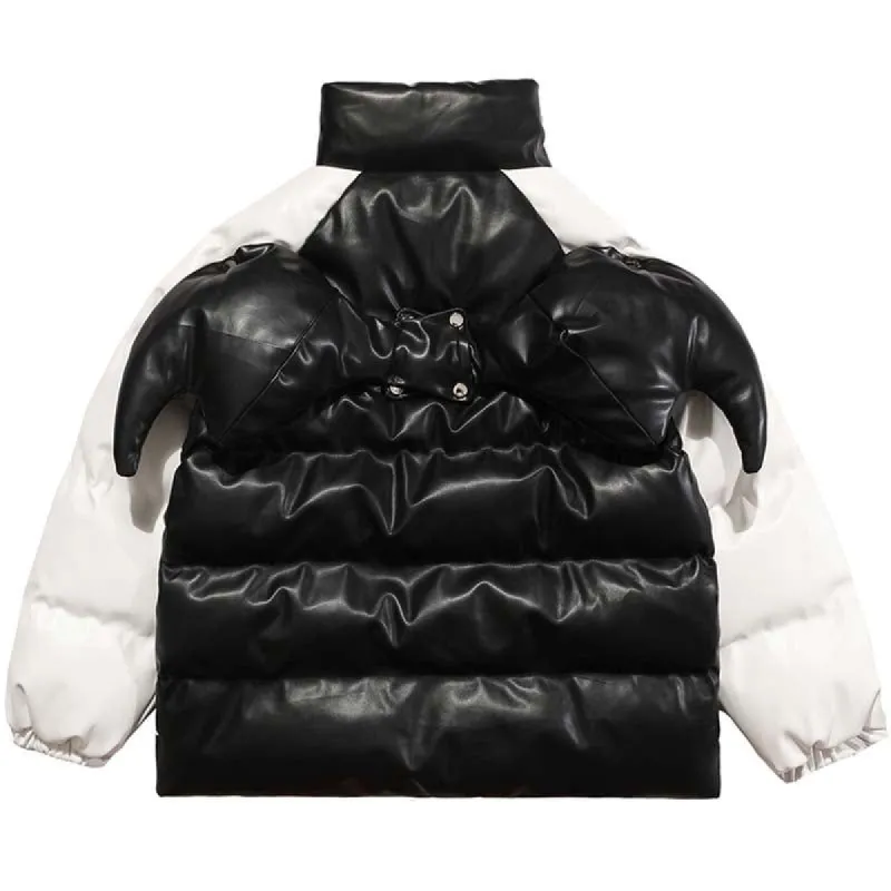 Leather Puffer Winter Coat with Wings sold by Yugen Theory