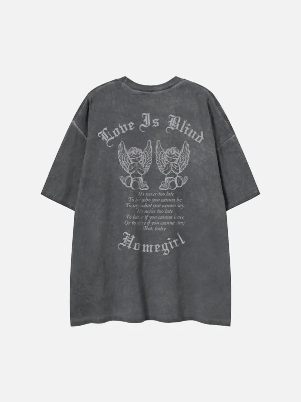Washed Little Angel Graphic T-Shirt sold by Yugen Theory
