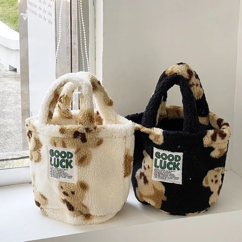 Winter Bucket Bag Teddy Bear sold by Yugen Theory