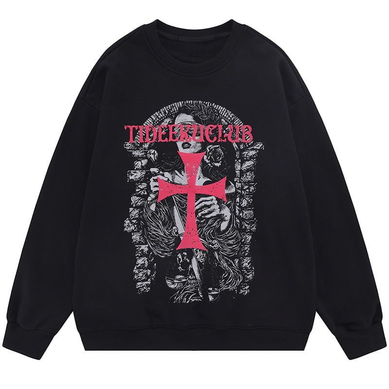 Retro Graphic Sweatshirt Cross sold by Yugen Theory product image thumbnail 3