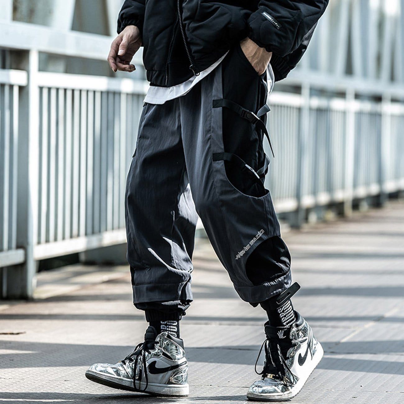 Patchwork Ribbons Velcro Cargo Pants sold by Yugen Theory product image thumbnail 3
