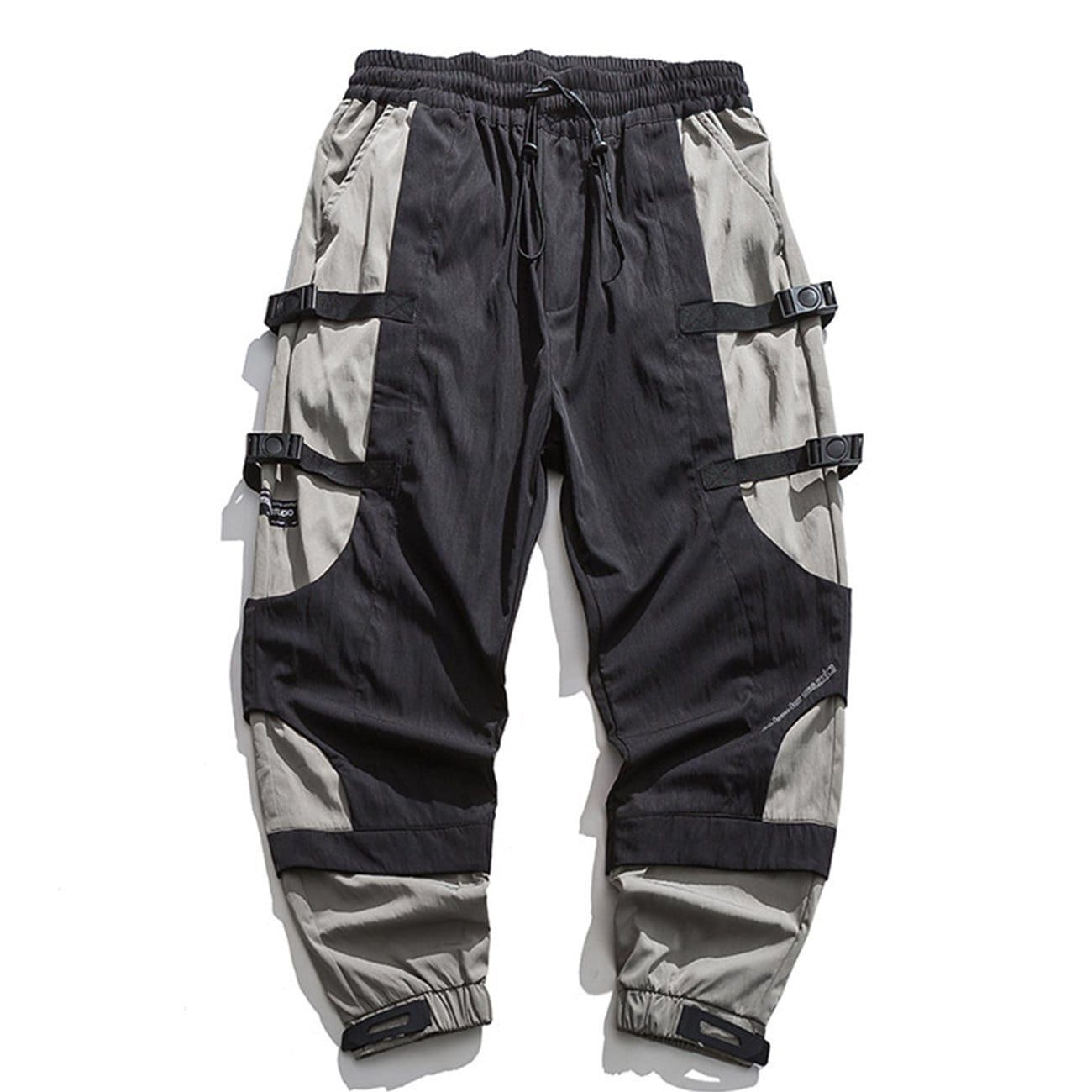 Patchwork Ribbons Velcro Cargo Pants sold by Yugen Theory