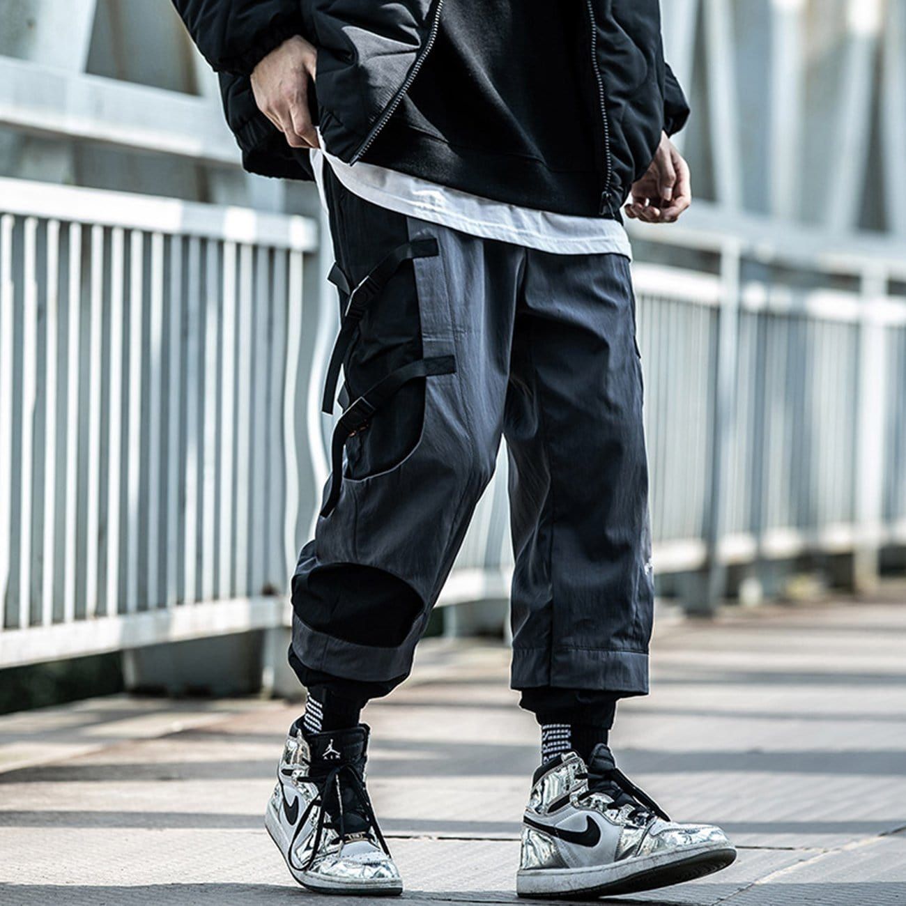Patchwork Ribbons Velcro Cargo Pants sold by Yugen Theory product image thumbnail 4