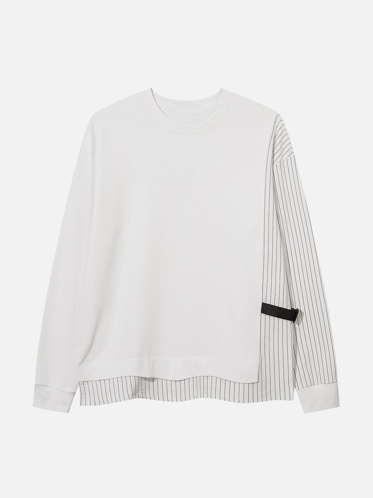 Stripe Patchwork Sweatshirt sold by Yugen Theory
