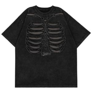 Distressed Wash T-shirt Skeleton sold by Yugen Theory