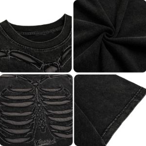 Distressed Wash T-shirt Skeleton sold by Yugen Theory