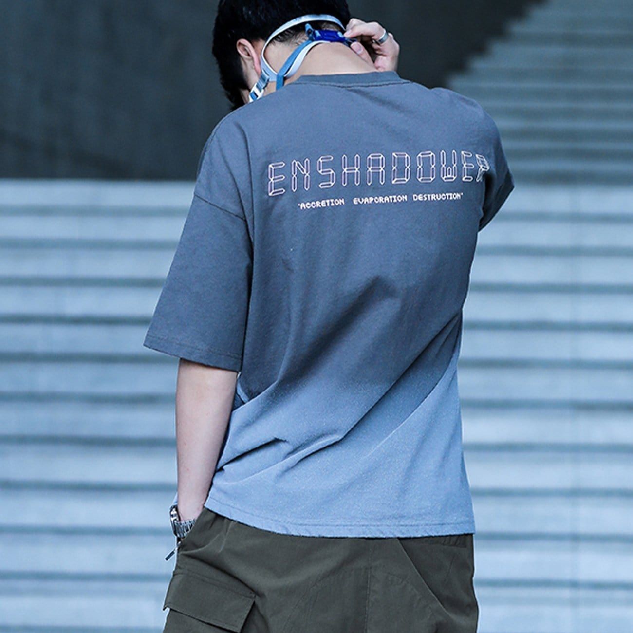 Gradient Letters Cotton Graphic T-Shirt sold by Yugen Theory product image thumbnail 4