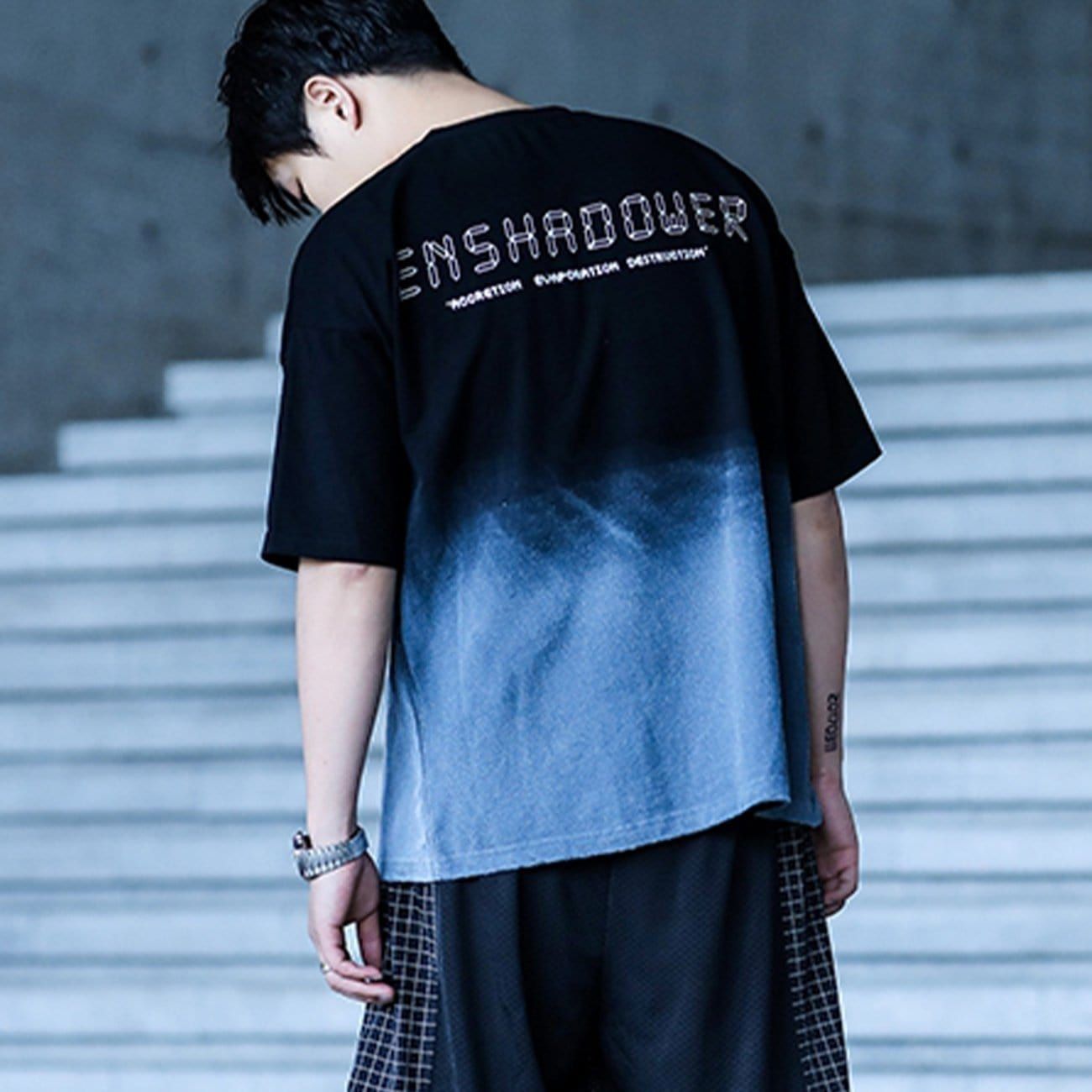 Gradient Letters Cotton Graphic T-Shirt sold by Yugen Theory product image thumbnail 3