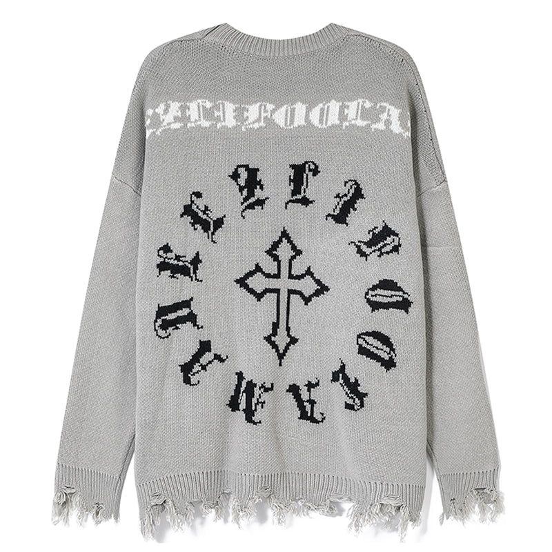 Ripped Jacquard Sweater Skeleton sold by Yugen Theory product image thumbnail 3