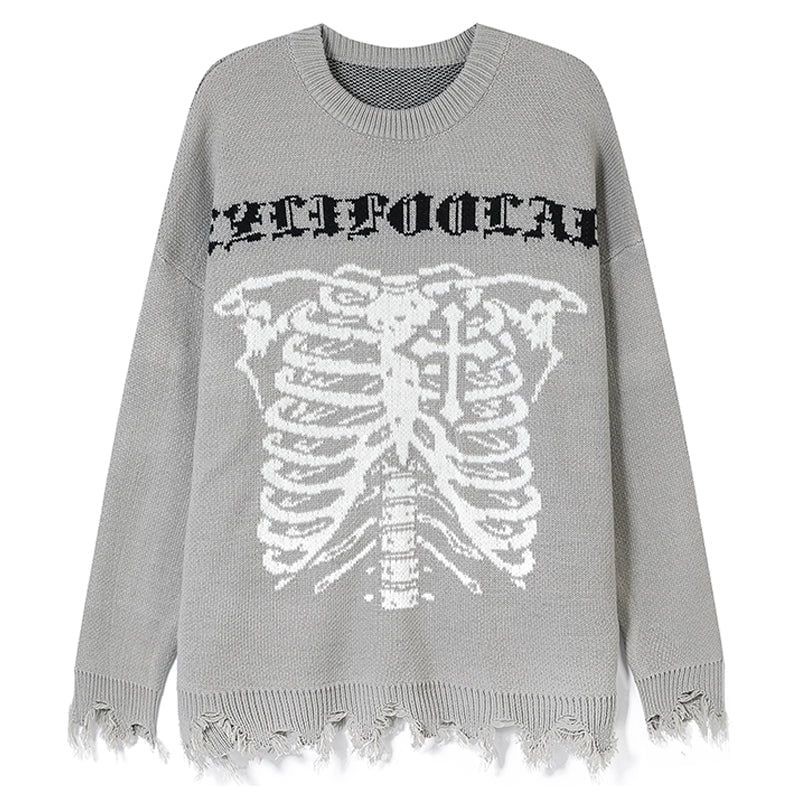 Ripped Jacquard Sweater Skeleton sold by Yugen Theory product image thumbnail 4