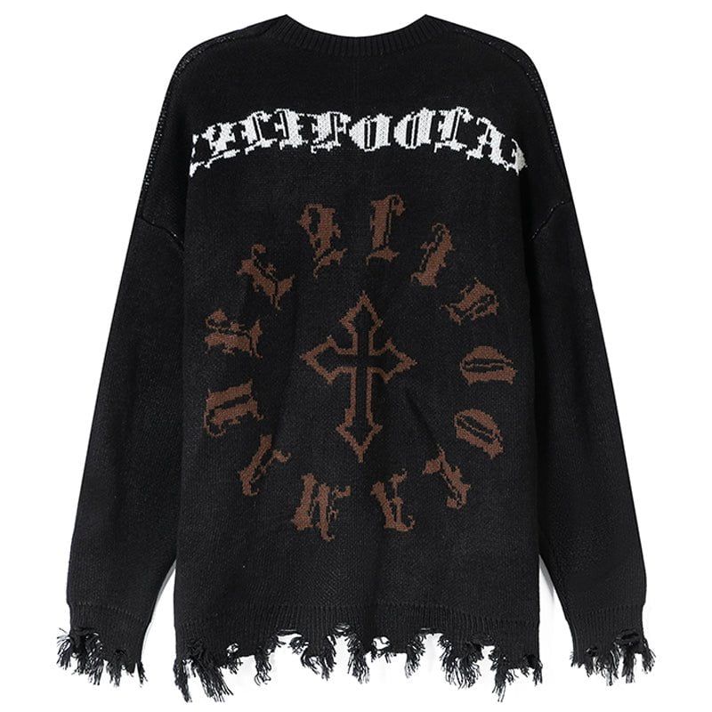 Ripped Jacquard Sweater Skeleton sold by Yugen Theory product image thumbnail 2