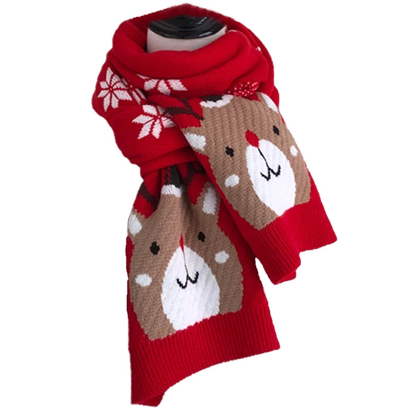 Fawn Snowflake Christmas Knit Scarf sold by Yugen Theory