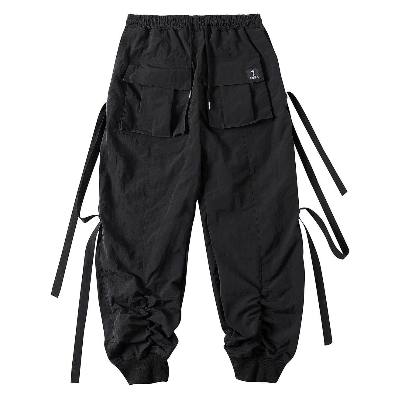 Functional Ribbons Elastic Cargo Pants sold by Yugen Theory