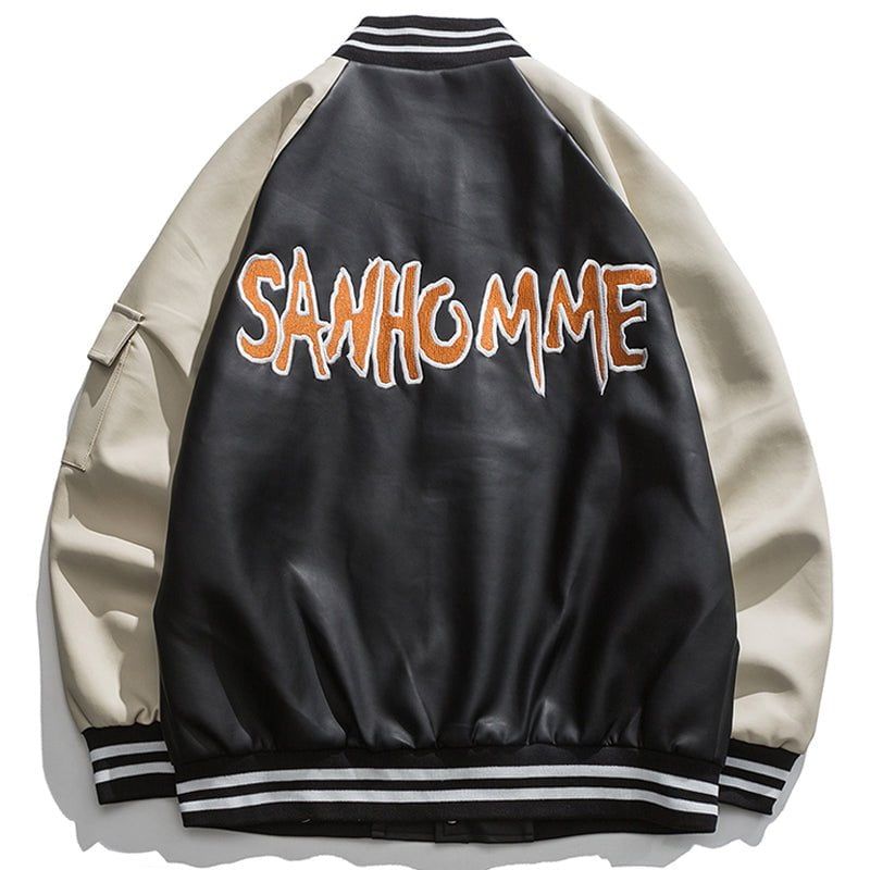 Leather Letterman Baseball Jacket sold by Yugen Theory product image thumbnail 4