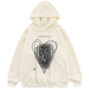 Oversize Hoodie Graffiti Heart sold by Yugen Theory