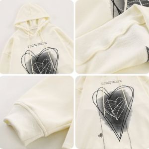Oversize Hoodie Graffiti Heart sold by Yugen Theory