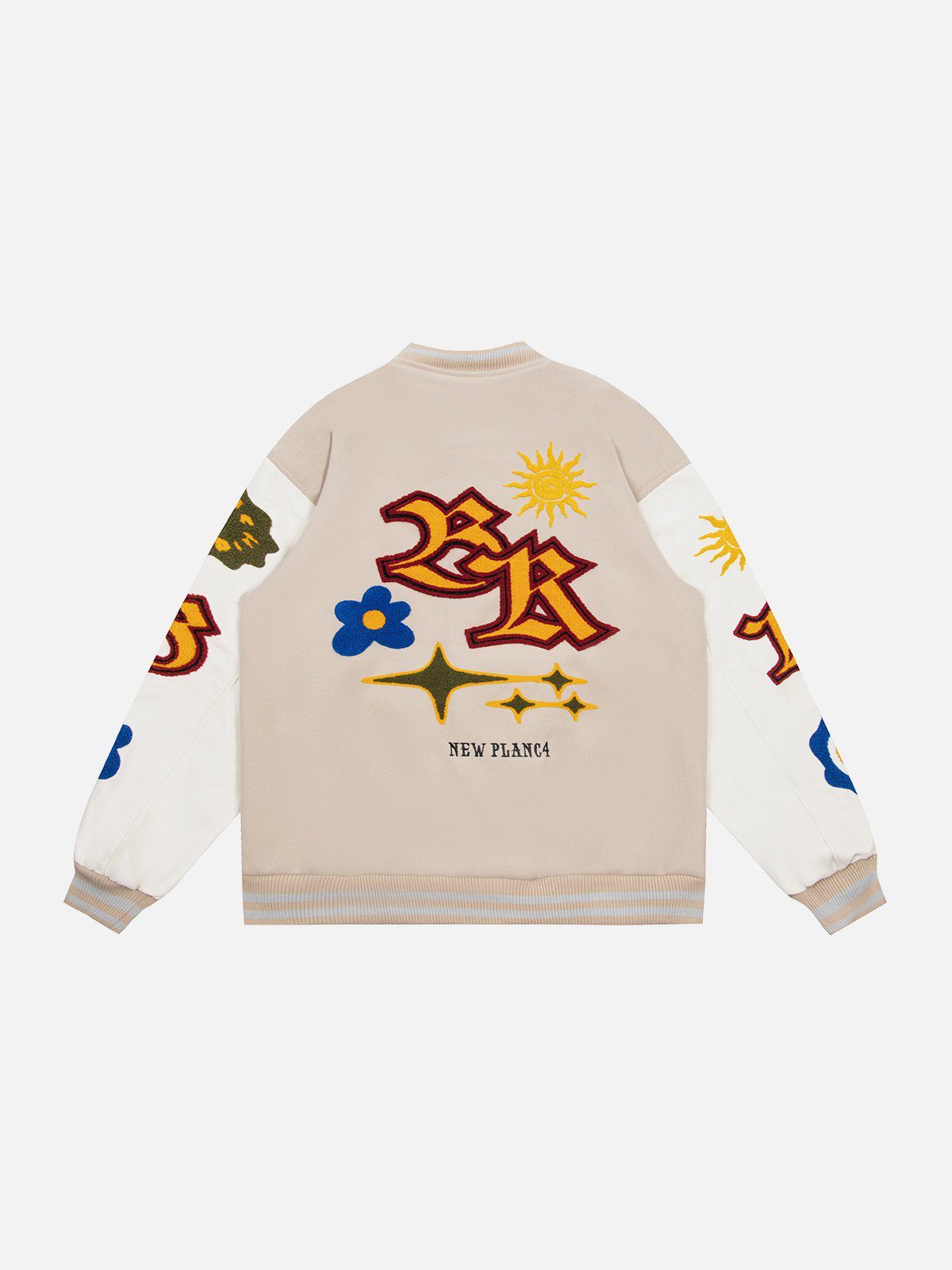 Sun Flowers Embroidery Varsity Jacket sold by Yugen Theory product image thumbnail 2