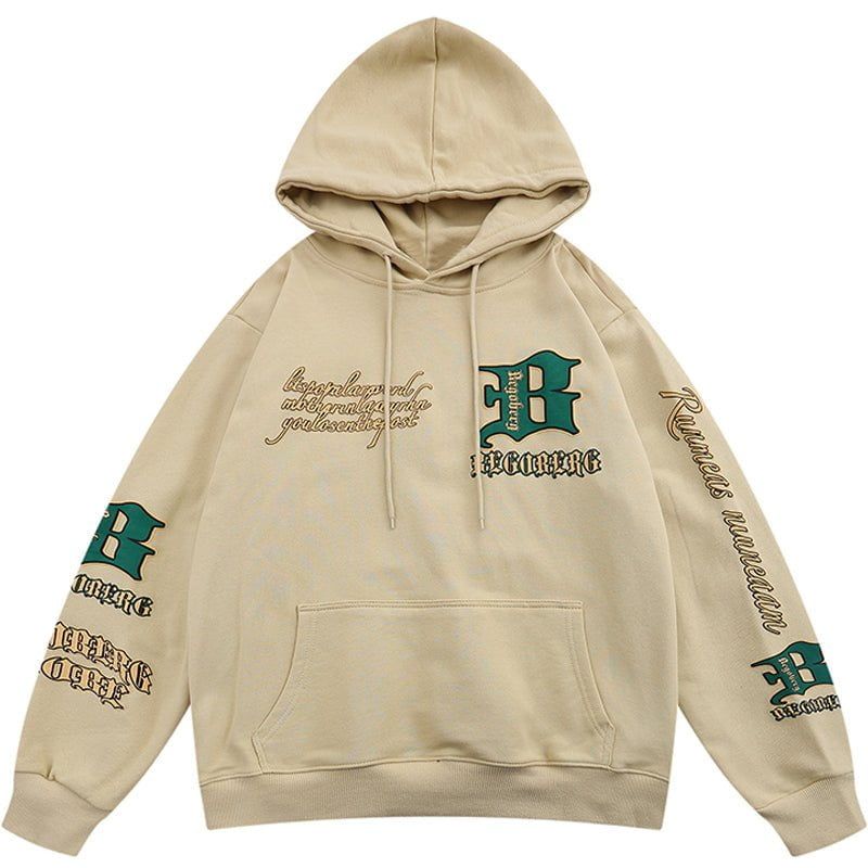 Gothic Hoodie Letter Print sold by Yugen Theory