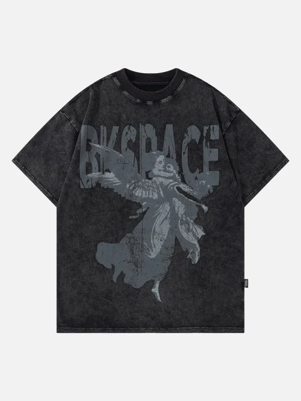 Washed Angel Letters Graphic T-Shirt sold by Yugen Theory