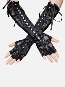Lace Straps Long Gloves sold by Yugen Theory
