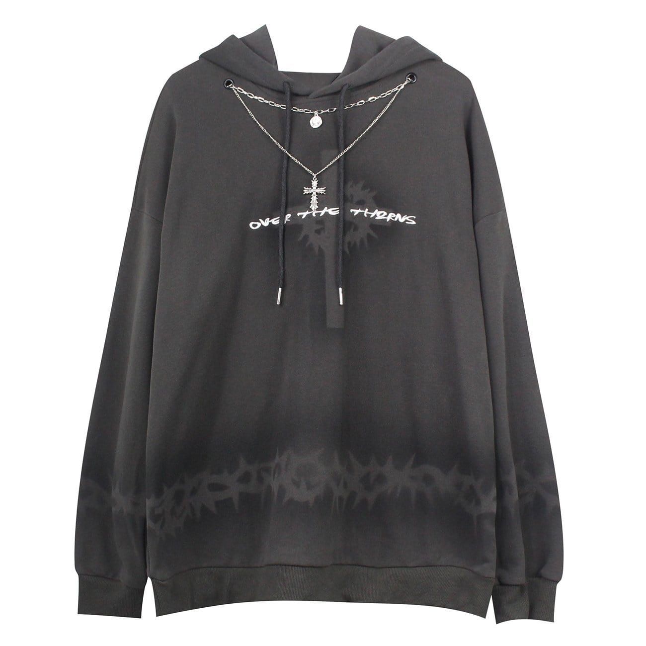 Cross of Thorns Print Hoodie sold by Yugen Theory