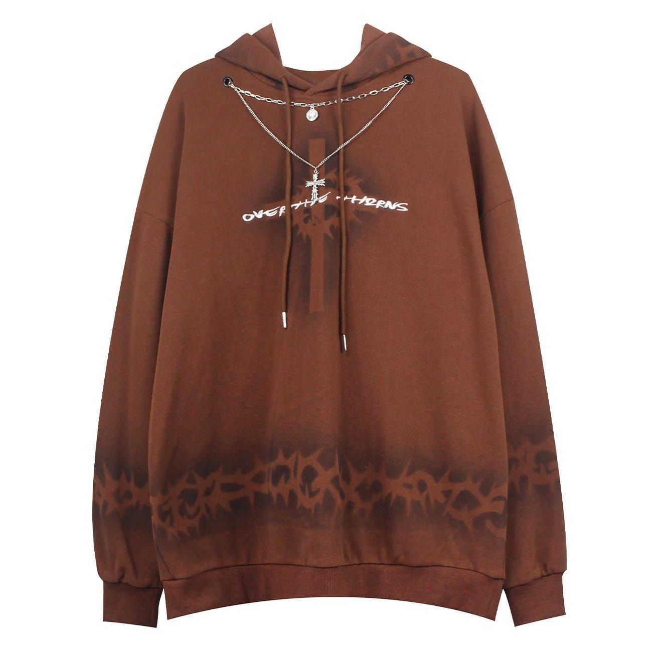 Cross of Thorns Print Hoodie sold by Yugen Theory product image thumbnail 3