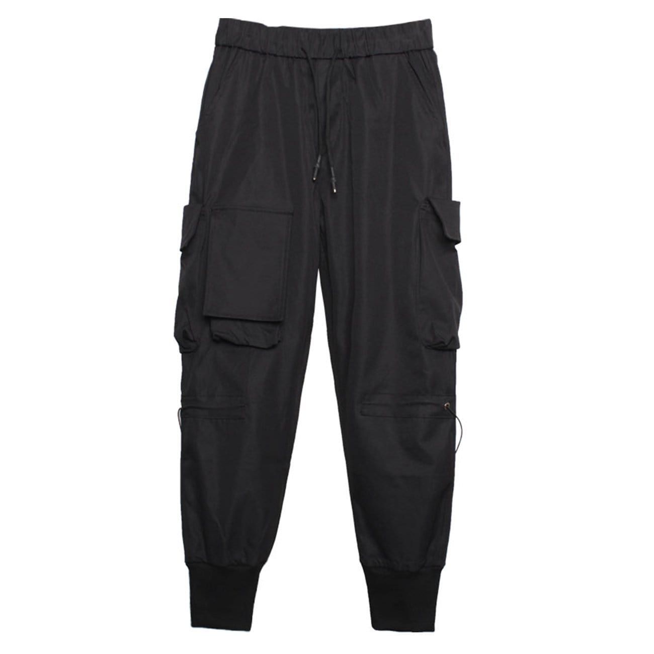 Functional Big Pocket Drawstring Cargo Pants sold by Yugen Theory