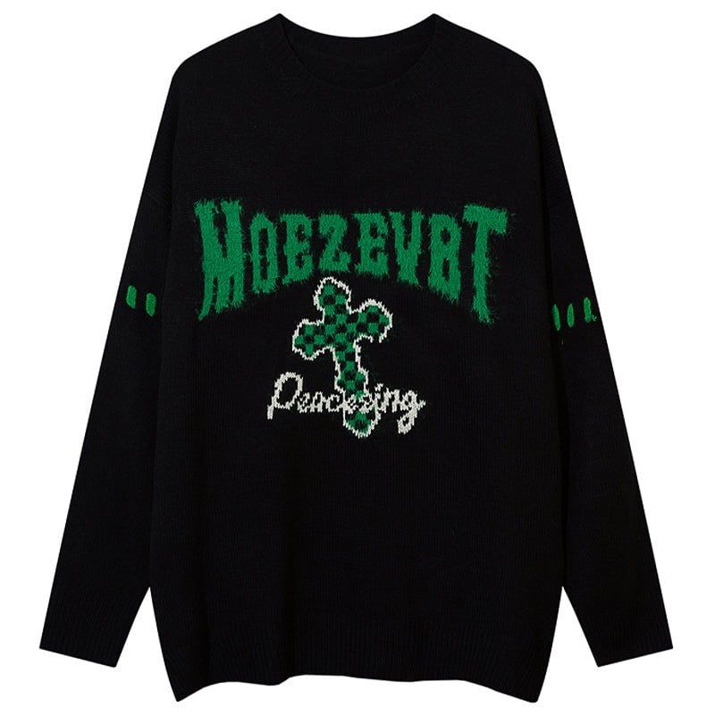 Casual Knit Sweater Checkerboard Cross sold by Yugen Theory product image thumbnail 3