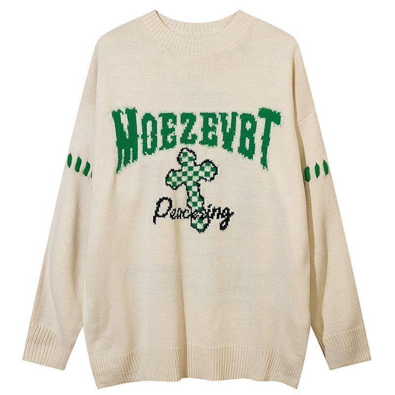 Casual Knit Sweater Checkerboard Cross sold by Yugen Theory product image thumbnail 4