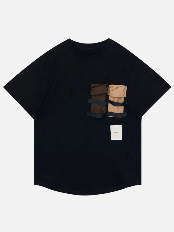 Patchwork Pockets T-Shirt sold by Yugen Theory