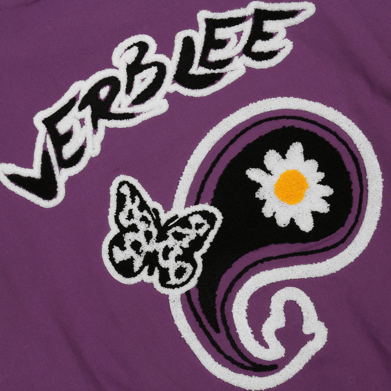Spotted Butterfly Daisy Embroidery Varsity Jacket sold by Yugen Theory product image thumbnail 5