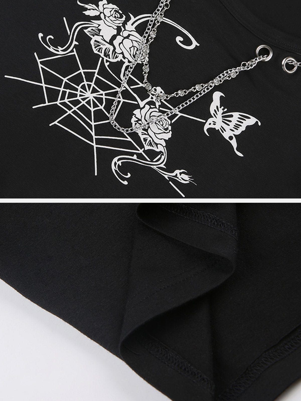 Rose Spider Web Long Sleeve T Shirt sold by Yugen Theory product image thumbnail 4