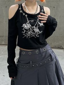 Rose Spider Web Long Sleeve T Shirt sold by Yugen Theory