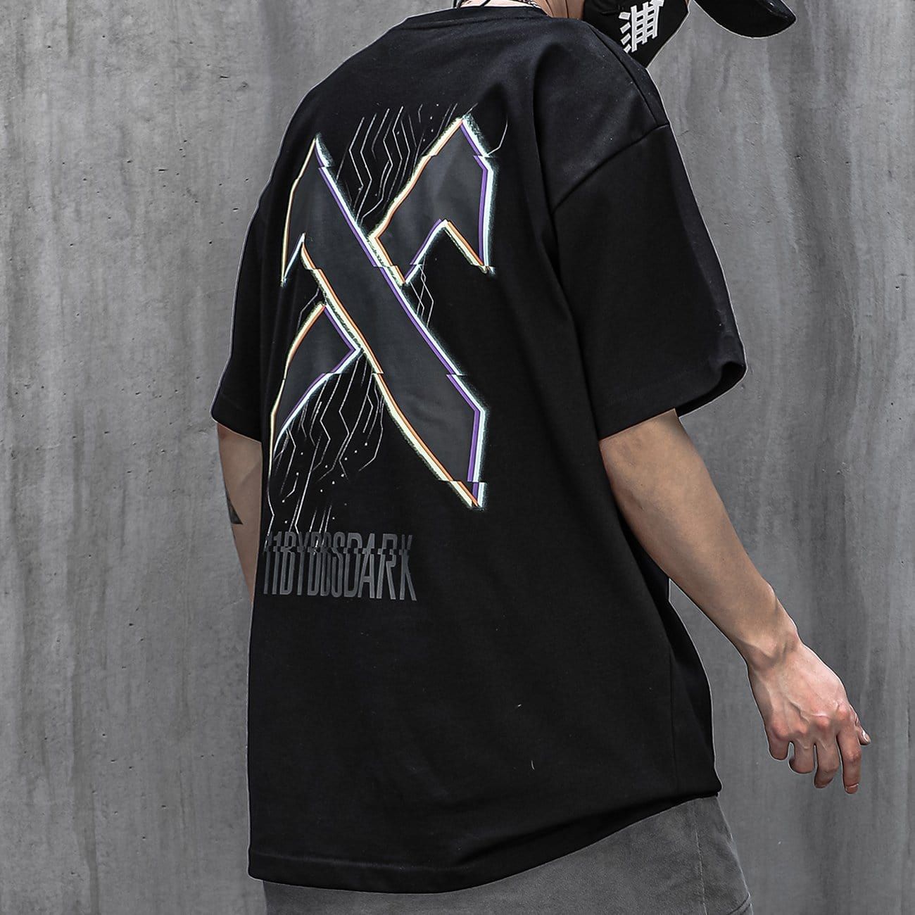 Multicolored Letter X Print T-Shirt sold by Yugen Theory product image thumbnail 2