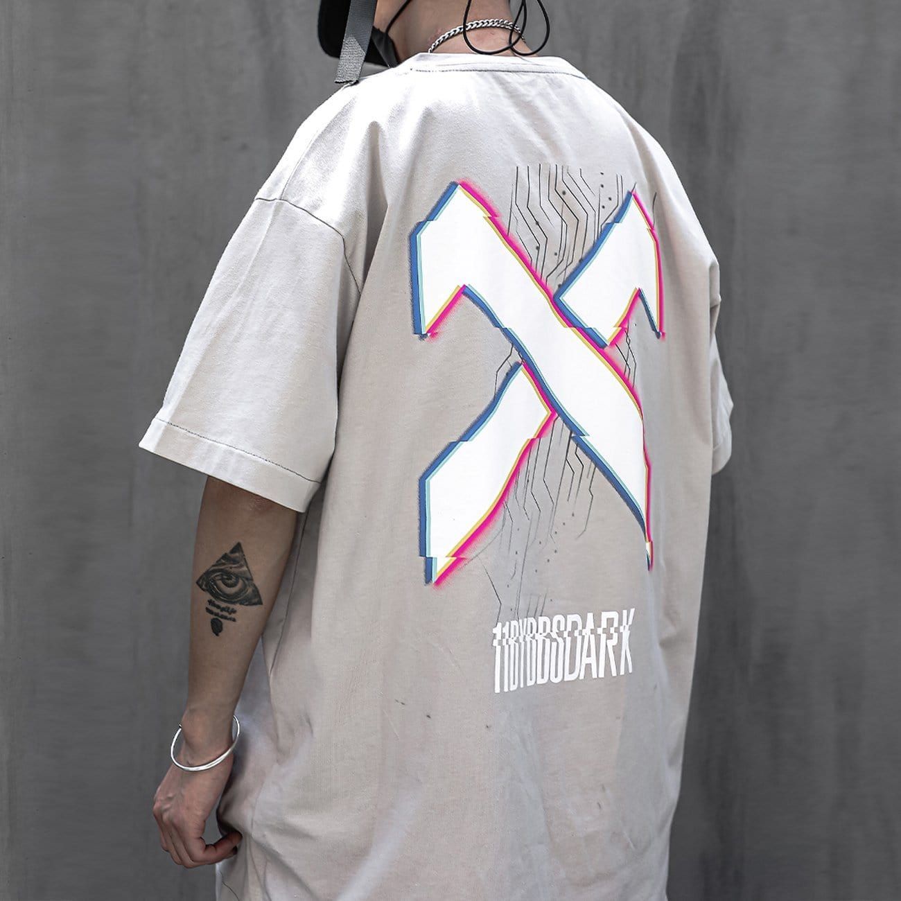 Multicolored Letter X Print T-Shirt sold by Yugen Theory product image thumbnail 5