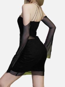 Mesh Sling Hollow Dress sold by Yugen Theory