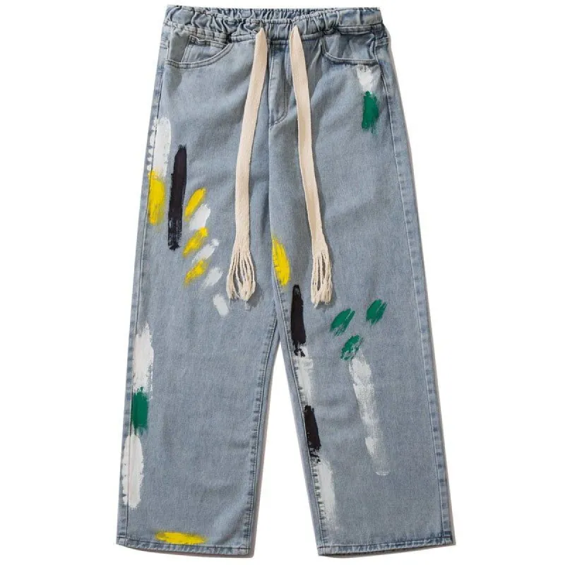 Straight Leg Jeans Colorful Graffiti sold by Yugen Theory