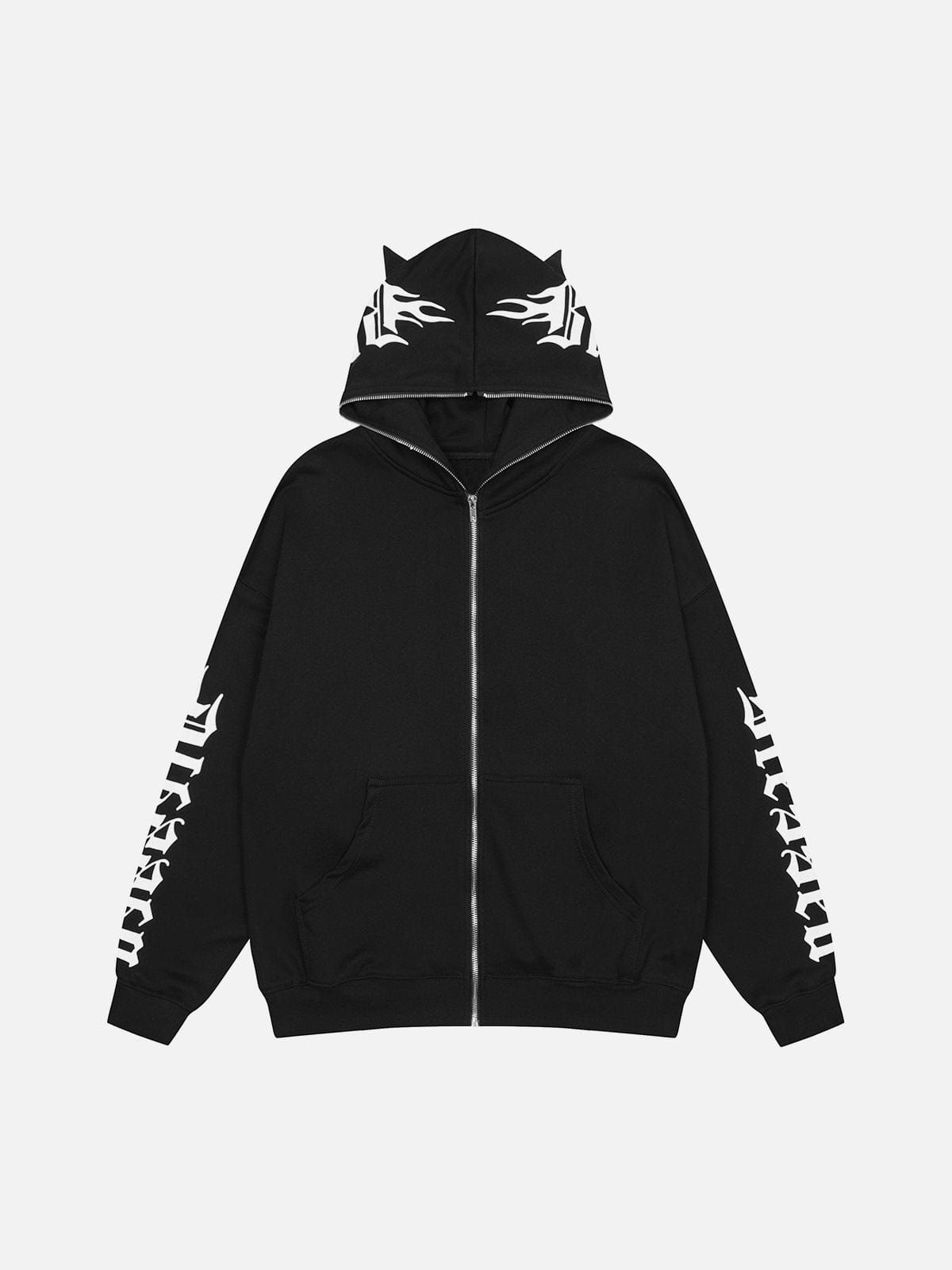 Gothic Letters Devil Head Hoodie sold by Yugen Theory