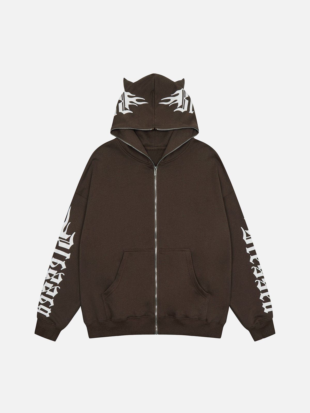 Gothic Letters Devil Head Hoodie sold by Yugen Theory product image thumbnail 4