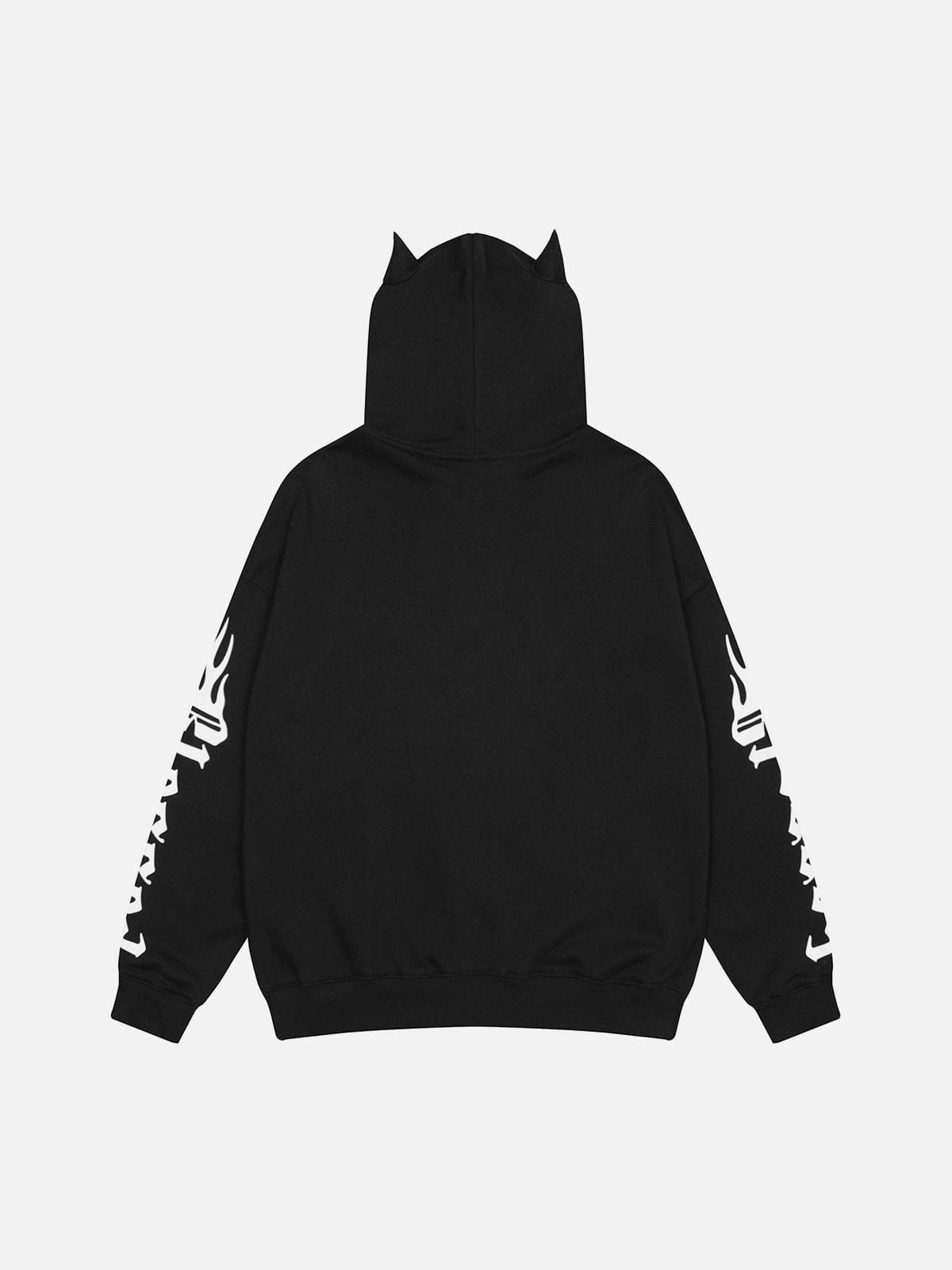 Gothic Letters Devil Head Hoodie sold by Yugen Theory product image thumbnail 2