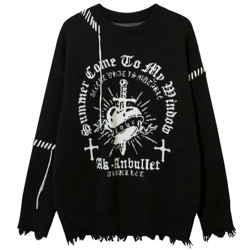 Distressed Knitted Sweater Cross sold by Yugen Theory product image thumbnail 2