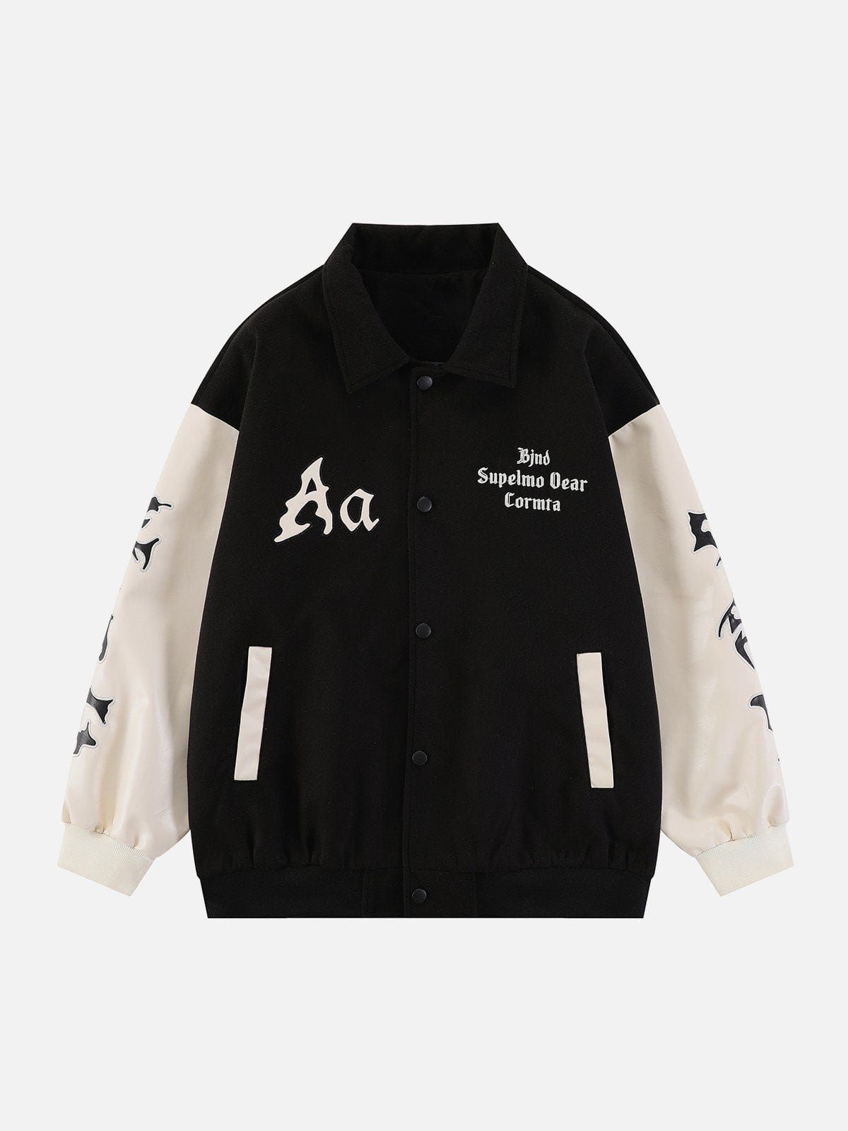 Embroidery Letters Aa Varsity Jacket sold by Yugen Theory product image thumbnail 3