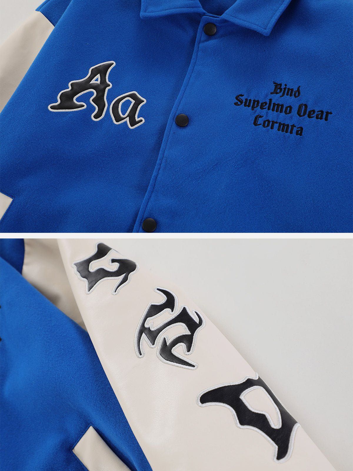 Embroidery Letters Aa Varsity Jacket sold by Yugen Theory product image thumbnail 5
