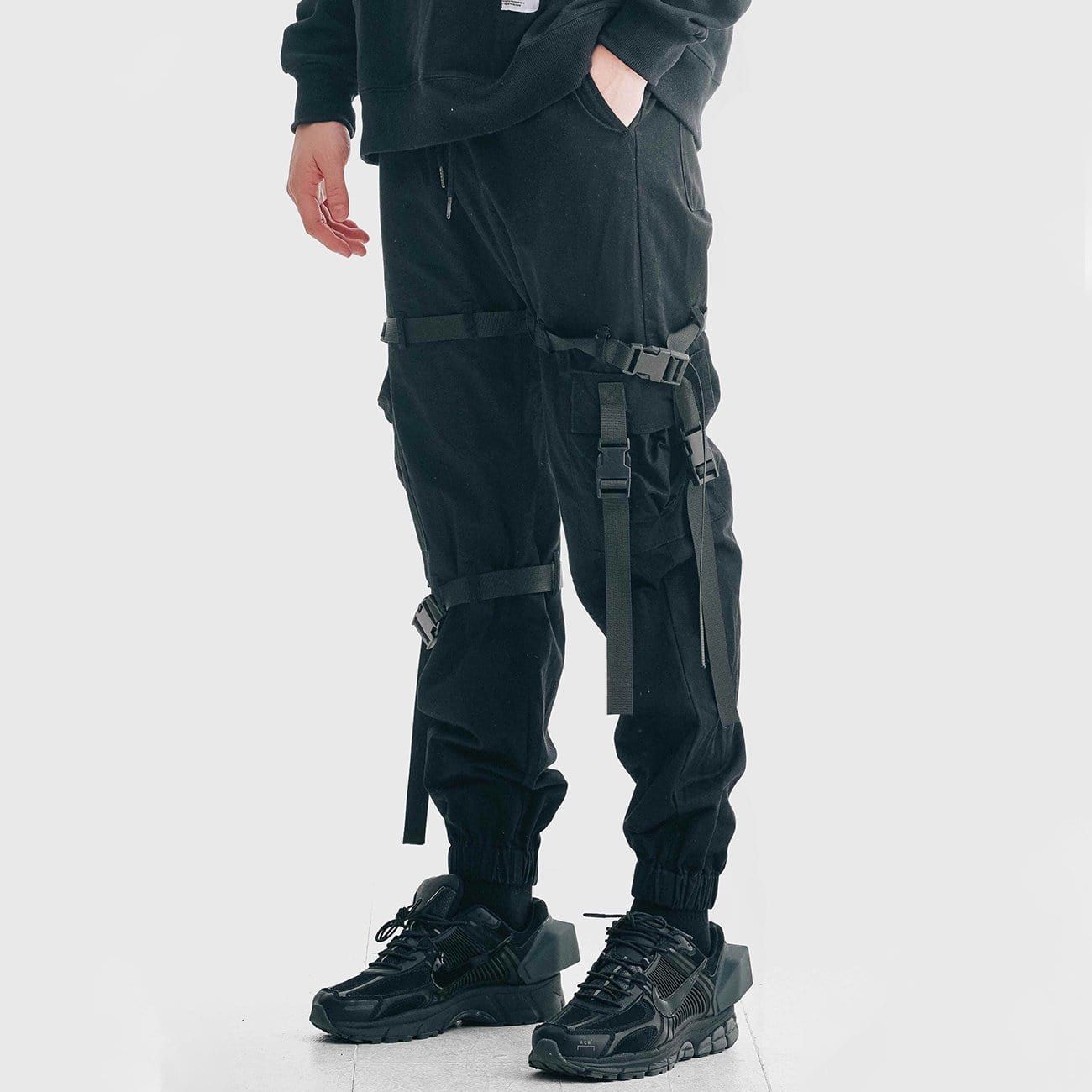 Techwear Multi Pockets Ribbons Cargo Pants sold by Yugen Theory product image thumbnail 3