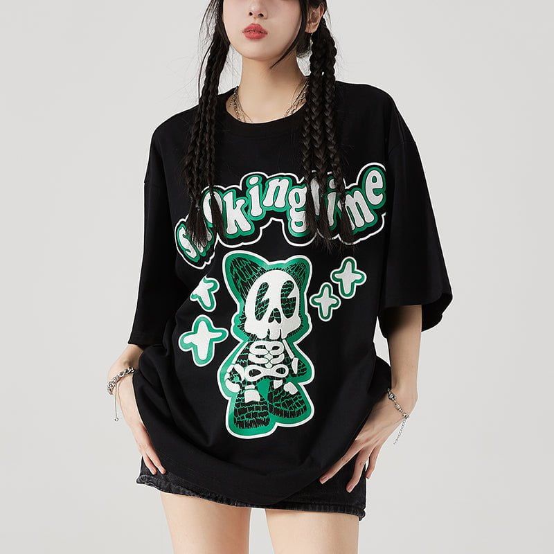 Stylish T-shirt Cute Skeleton sold by Yugen Theory product image thumbnail 4