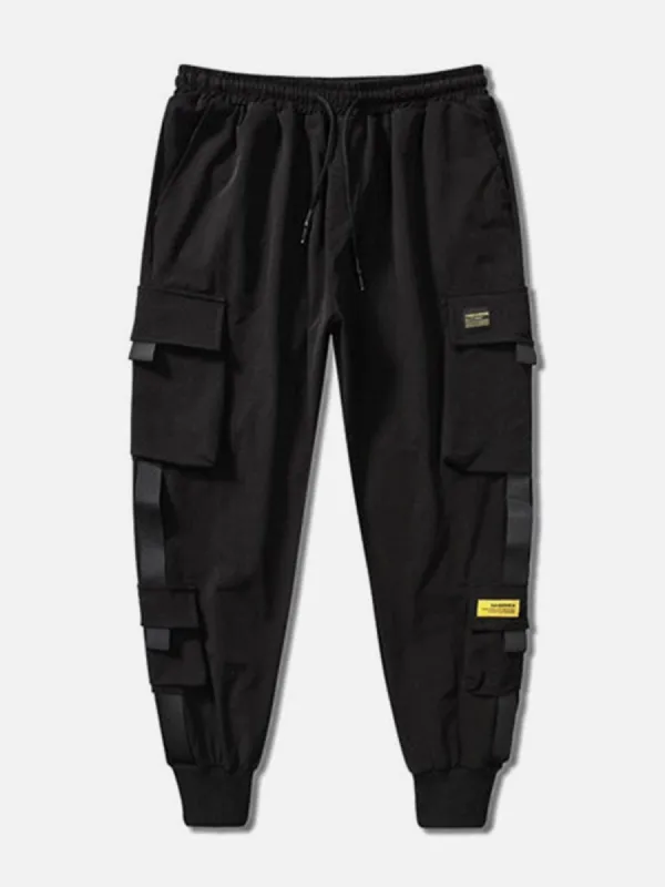 Multi Ribbon Pockets Cargo Pants sold by Yugen Theory