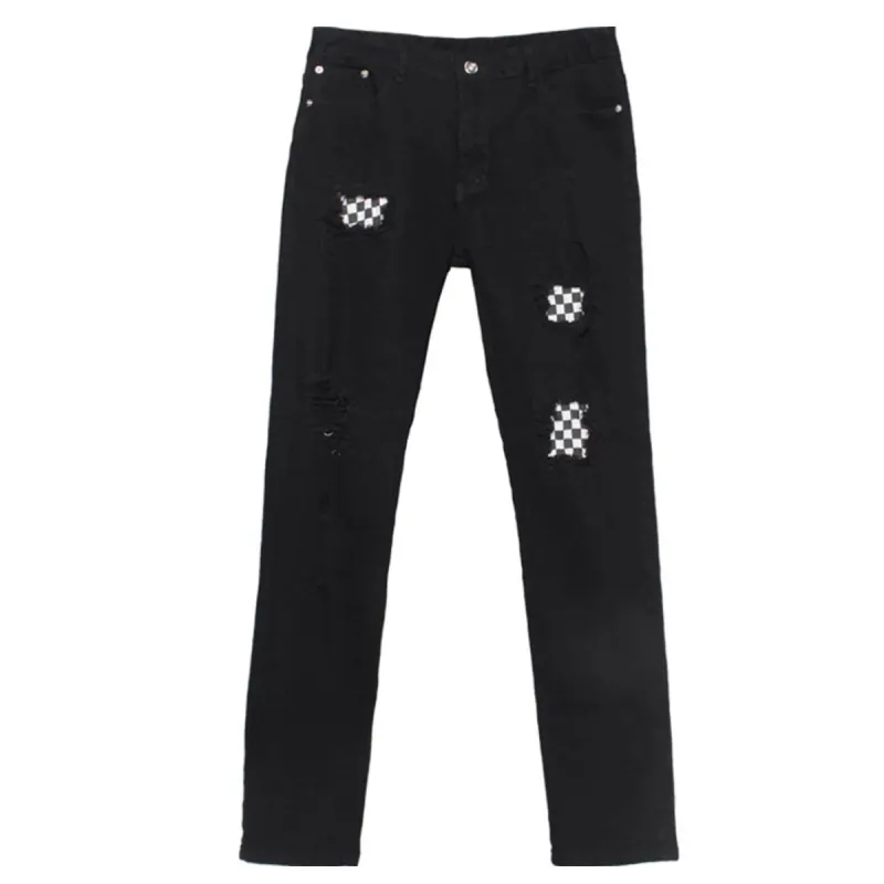 Ripped Check Jeans sold by Yugen Theory