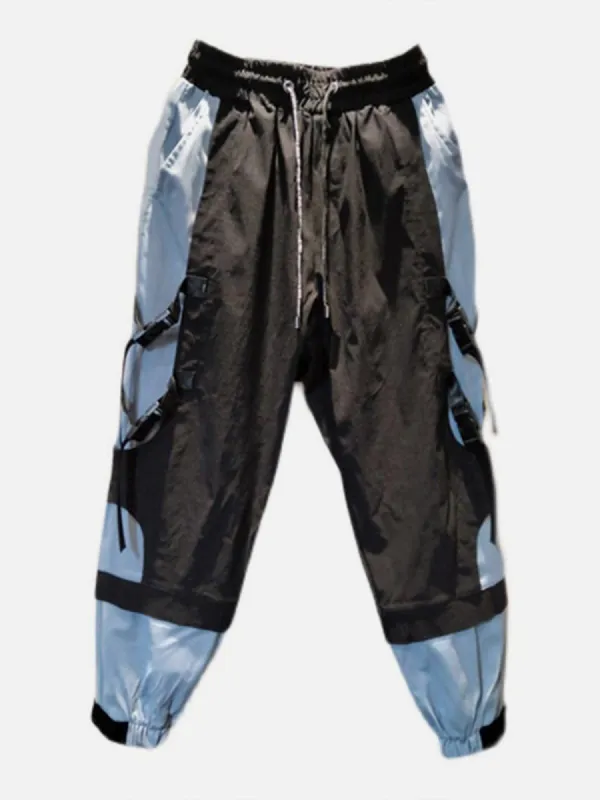 Patchwork Ribbons Buckle Cargo Pants sold by Yugen Theory