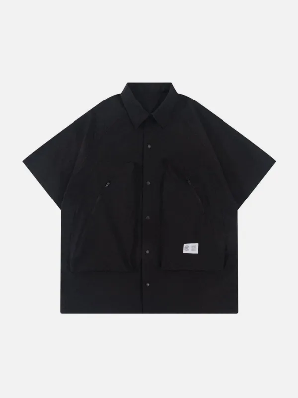 Big Pocket Zipper Shirt sold by Yugen Theory