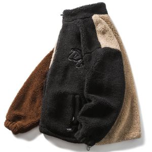 Patchwork Sherpa Winter Coat Color Block sold by Yugen Theory